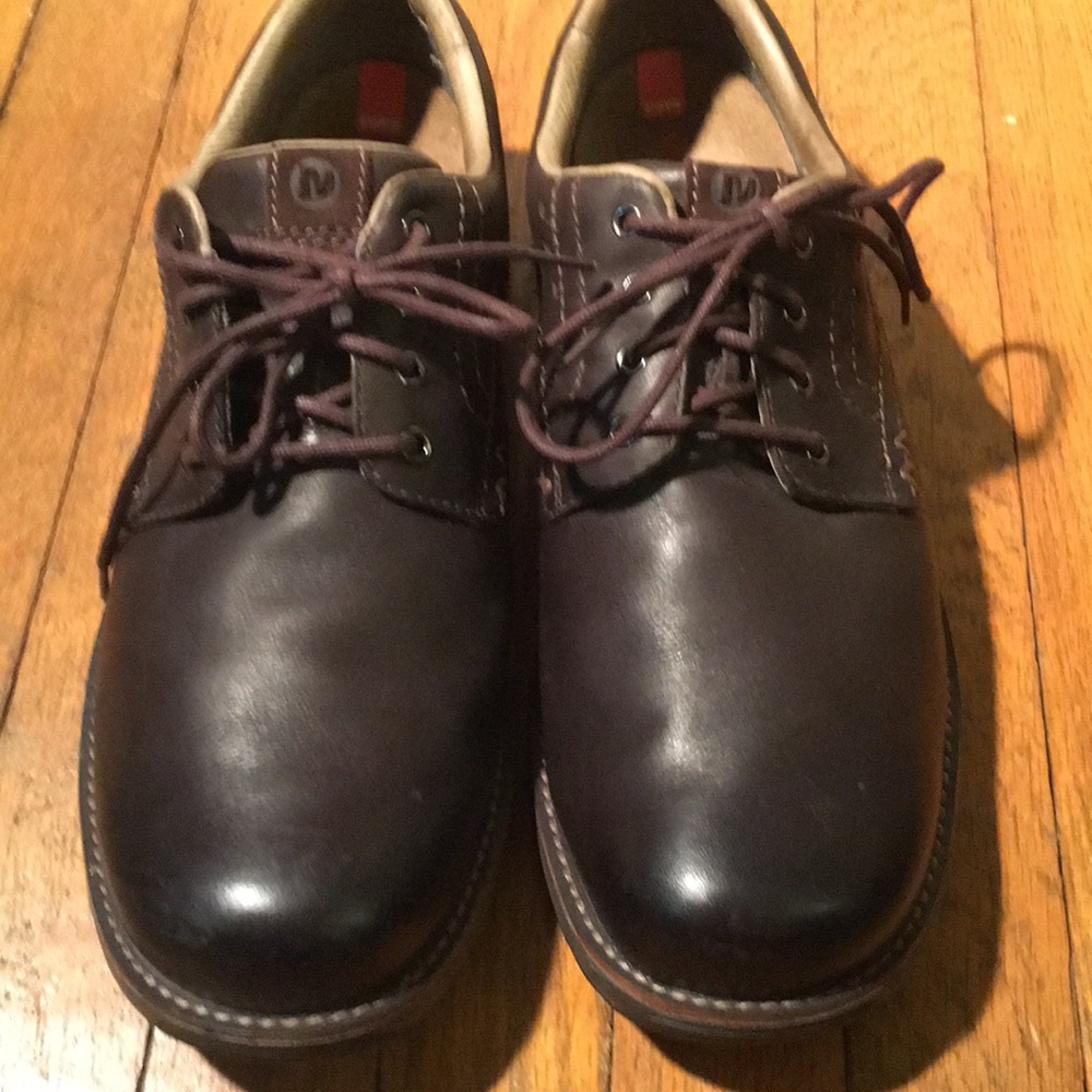 Merrell Espresso lace up leather shoes SZ 11